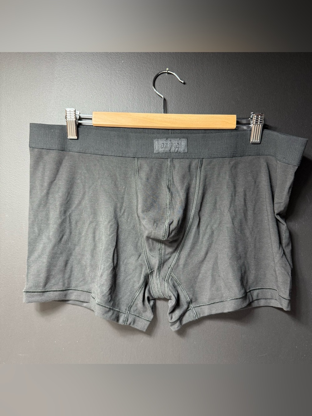 New Men's SKIMS Soot Cotton Blend Boxer Brief 3" Size 2X